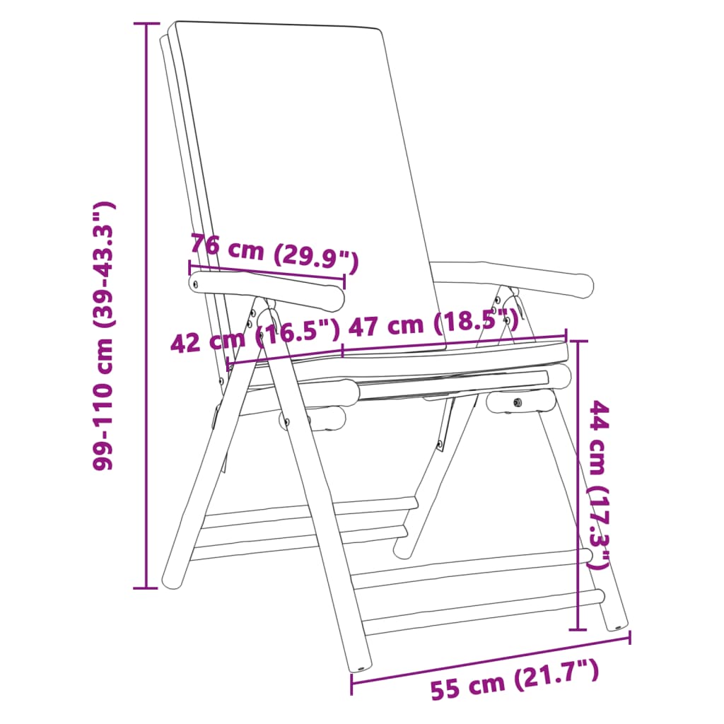 8721012366527_g_en_hd_7 vidaXL 6 Piece Folding Garden Reclining Chairs with Cream White Cushions Bamboo - Image 9