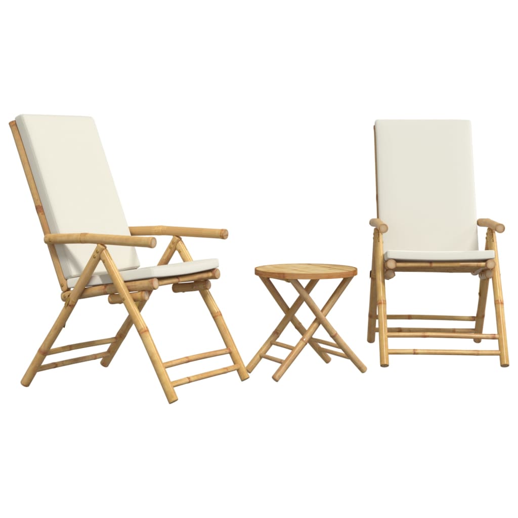 8721012366619_a_en_hd_1 vidaXL 3 Piece Folding Bistro Set with Cream White Cushions Bamboo - Image 2
