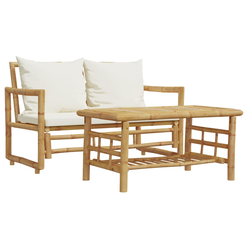 8721012371729_a_en_hd_1 vidaXL 2 Piece Garden Sofa Set with Cushions Bamboo - Image 2