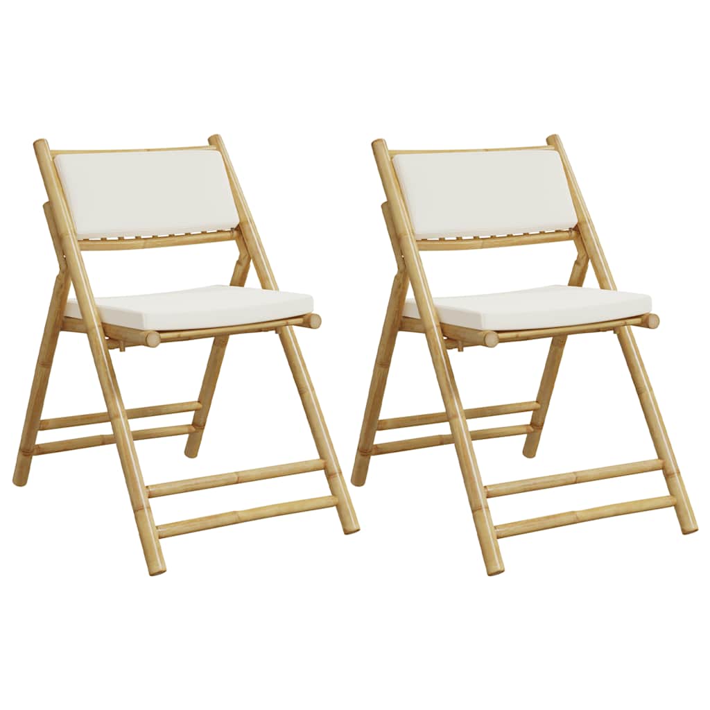 8721012371736_a_en_hd_1 vidaXL 2 Piece Folding Bistro Chairs with Cream White Cushions Bamboo - Image 2