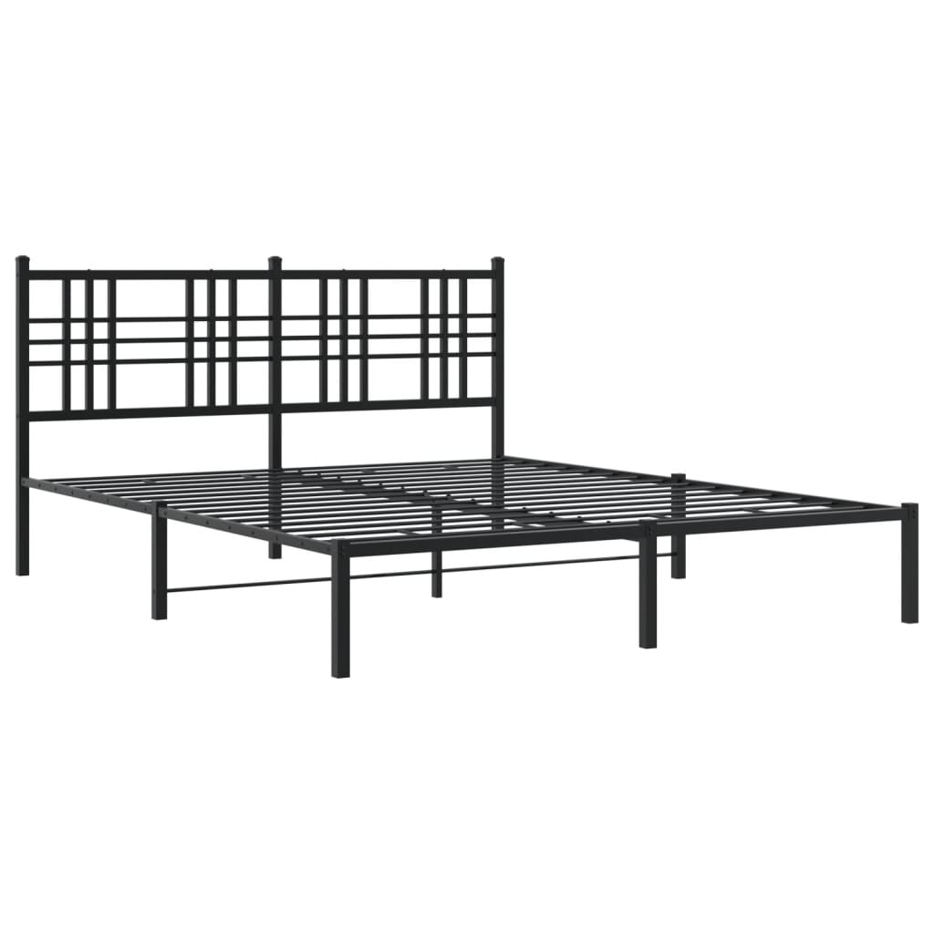 8721012372900_g_en_hd_1 vidaXL Metal Bed Frame without Mattress with Headboard Black 150x200 cm - Image 3