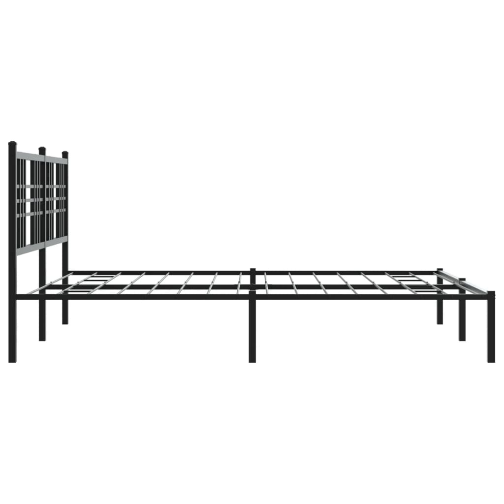 8721012372900_g_en_hd_3 vidaXL Metal Bed Frame without Mattress with Headboard Black 150x200 cm - Image 5