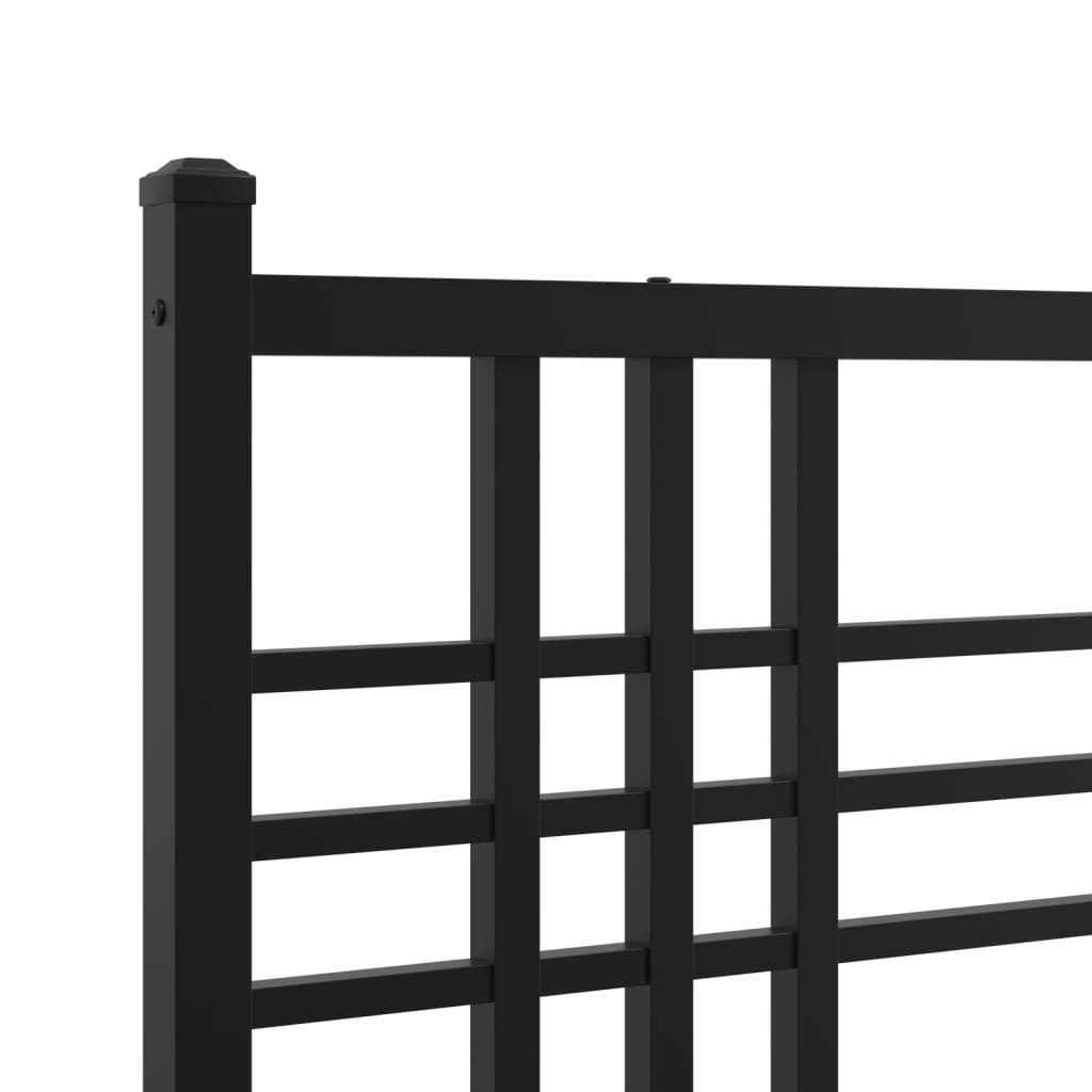 8721012372900_g_en_hd_5 vidaXL Metal Bed Frame without Mattress with Headboard Black 150x200 cm - Image 7