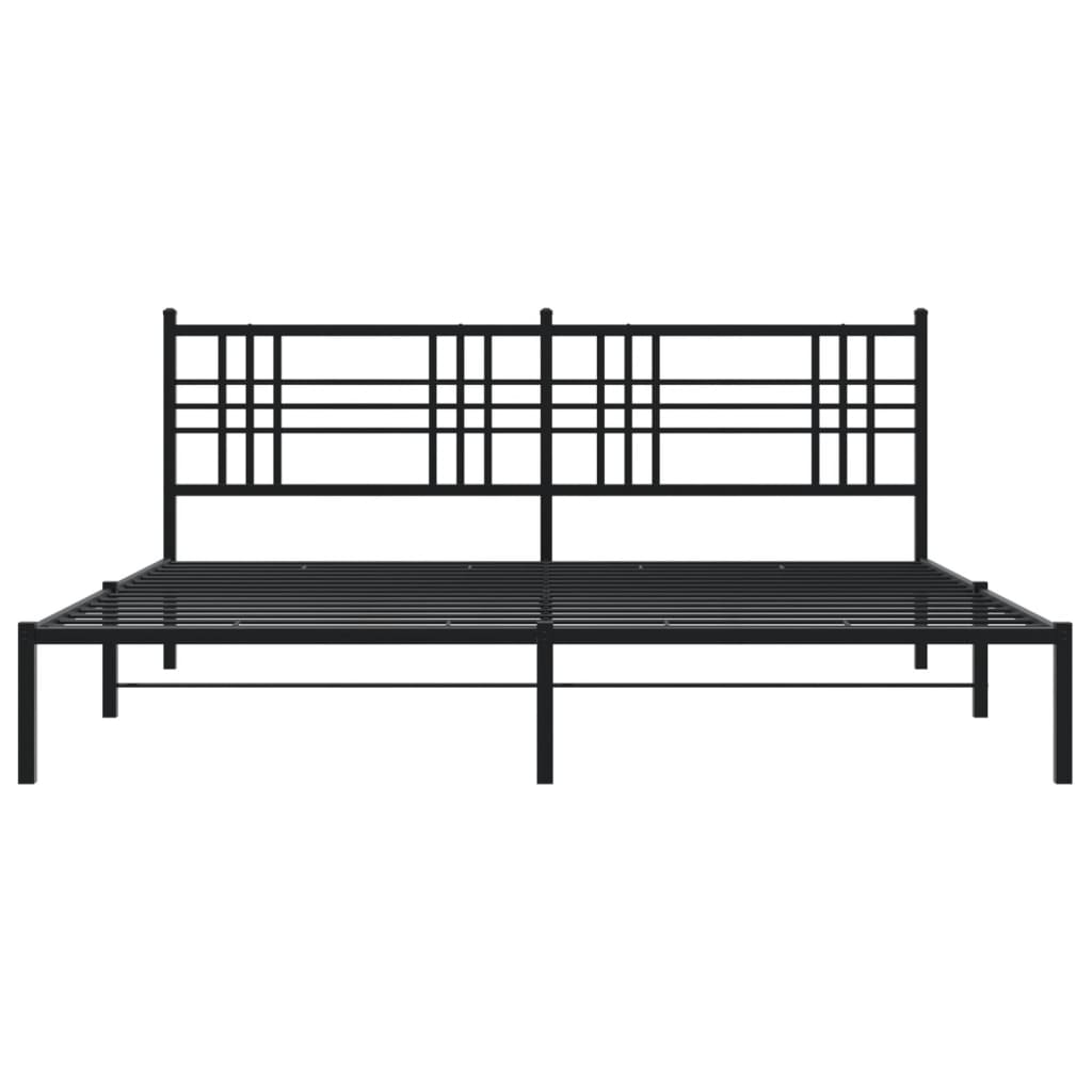 8721012372924_g_en_hd_2 vidaXL Metal Bed Frame without Mattress with Headboard Black 183x203 cm King - Image 4