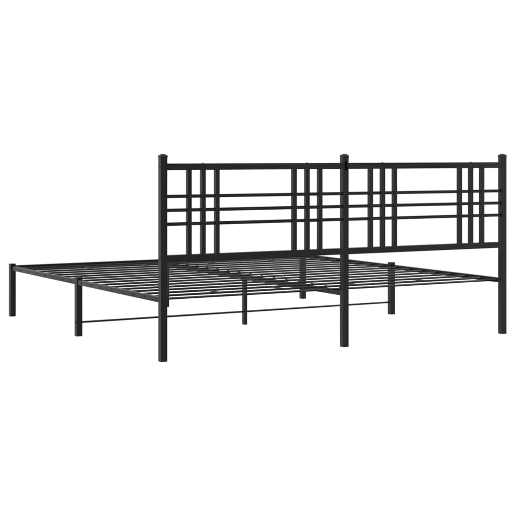 8721012372924_g_en_hd_4 vidaXL Metal Bed Frame without Mattress with Headboard Black 183x203 cm King - Image 6