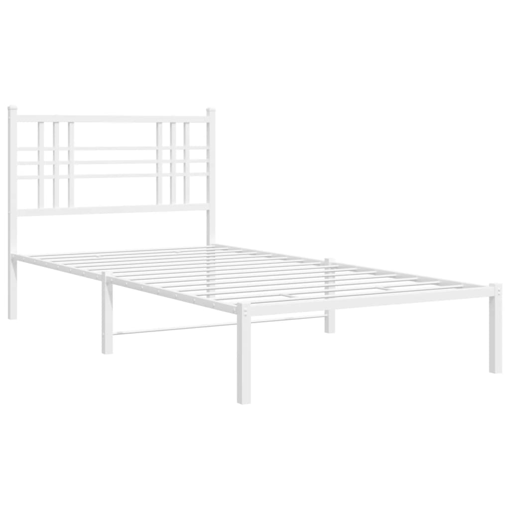 8721012373334_g_en_hd_1 vidaXL Metal Bed Frame without Mattress with Headboard White 107x203 cm King Single - Image 3