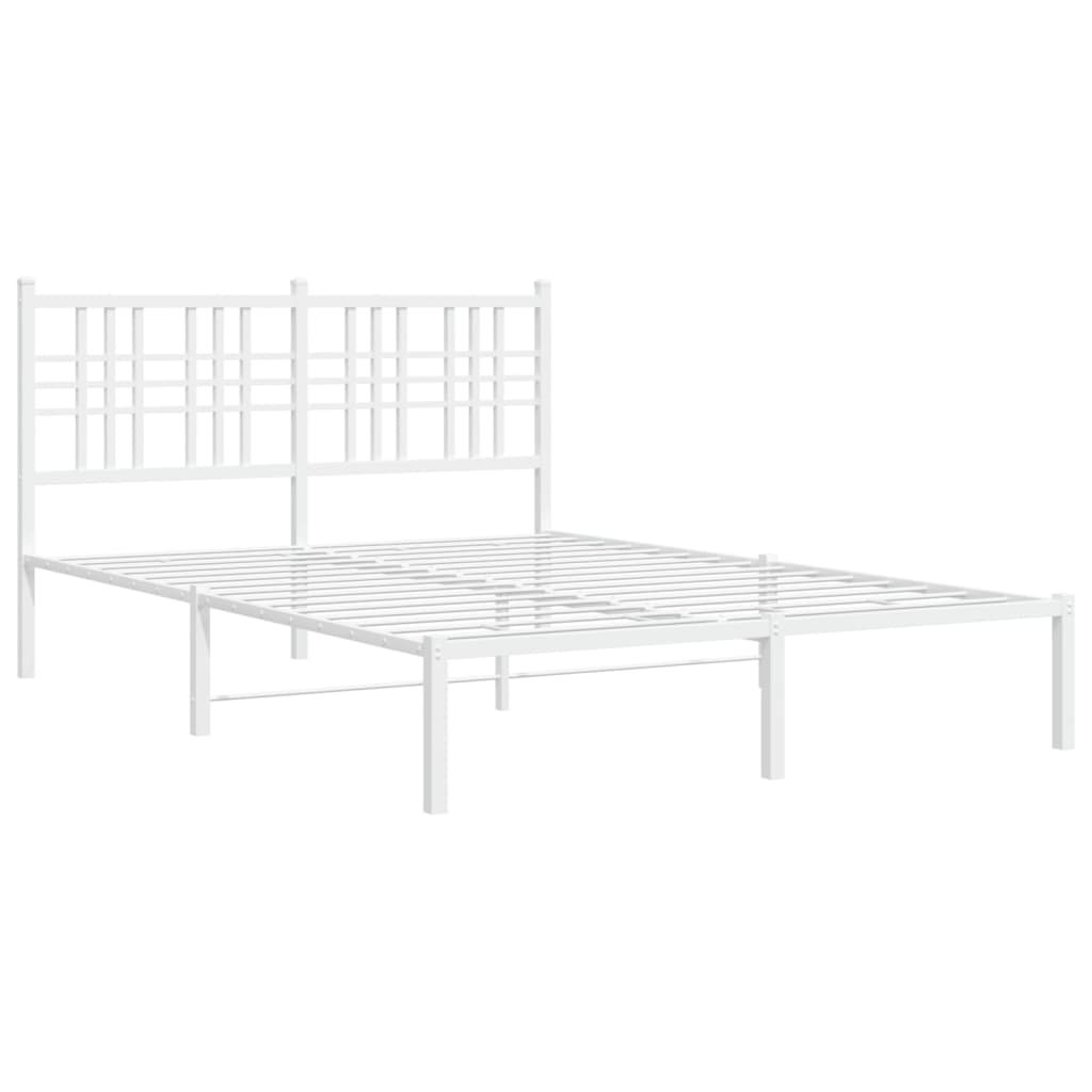 8721012373365_g_en_hd_1 vidaXL Metal Bed Frame without Mattress with Headboard White 135x190 cm - Image 3