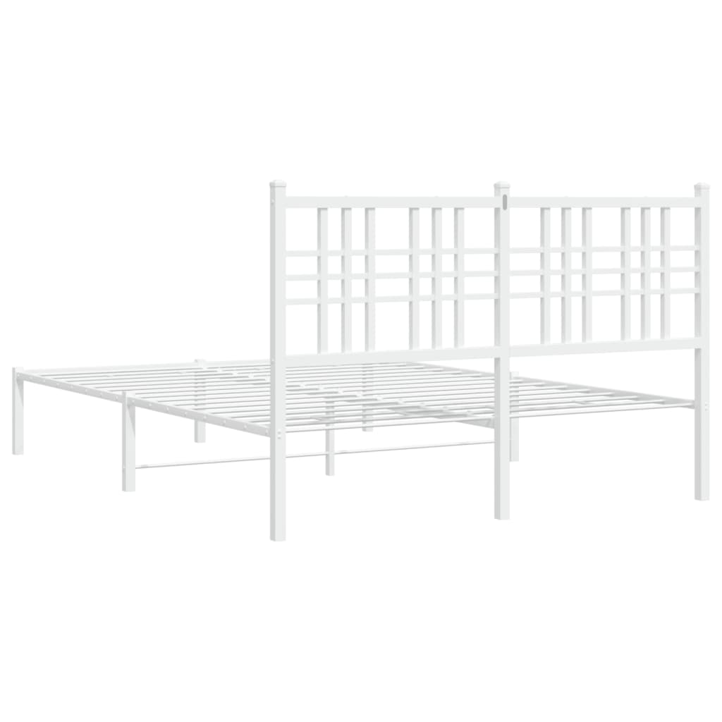 8721012373365_g_en_hd_4 vidaXL Metal Bed Frame without Mattress with Headboard White 135x190 cm - Image 6
