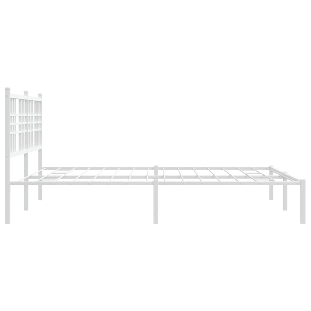 8721012373396_g_en_hd_3 vidaXL Metal Bed Frame without Mattress with Headboard White 150x200 cm - Image 5