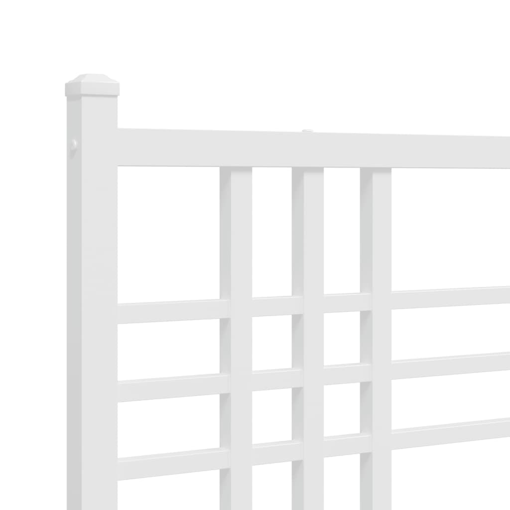 8721012373396_g_en_hd_5 vidaXL Metal Bed Frame without Mattress with Headboard White 150x200 cm - Image 7