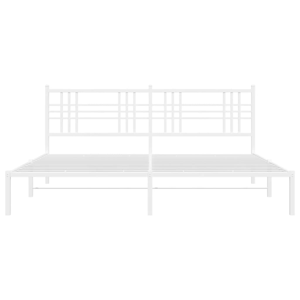 8721012373419_g_en_hd_2 vidaXL Metal Bed Frame without Mattress with Headboard White 183x203 cm King - Image 4