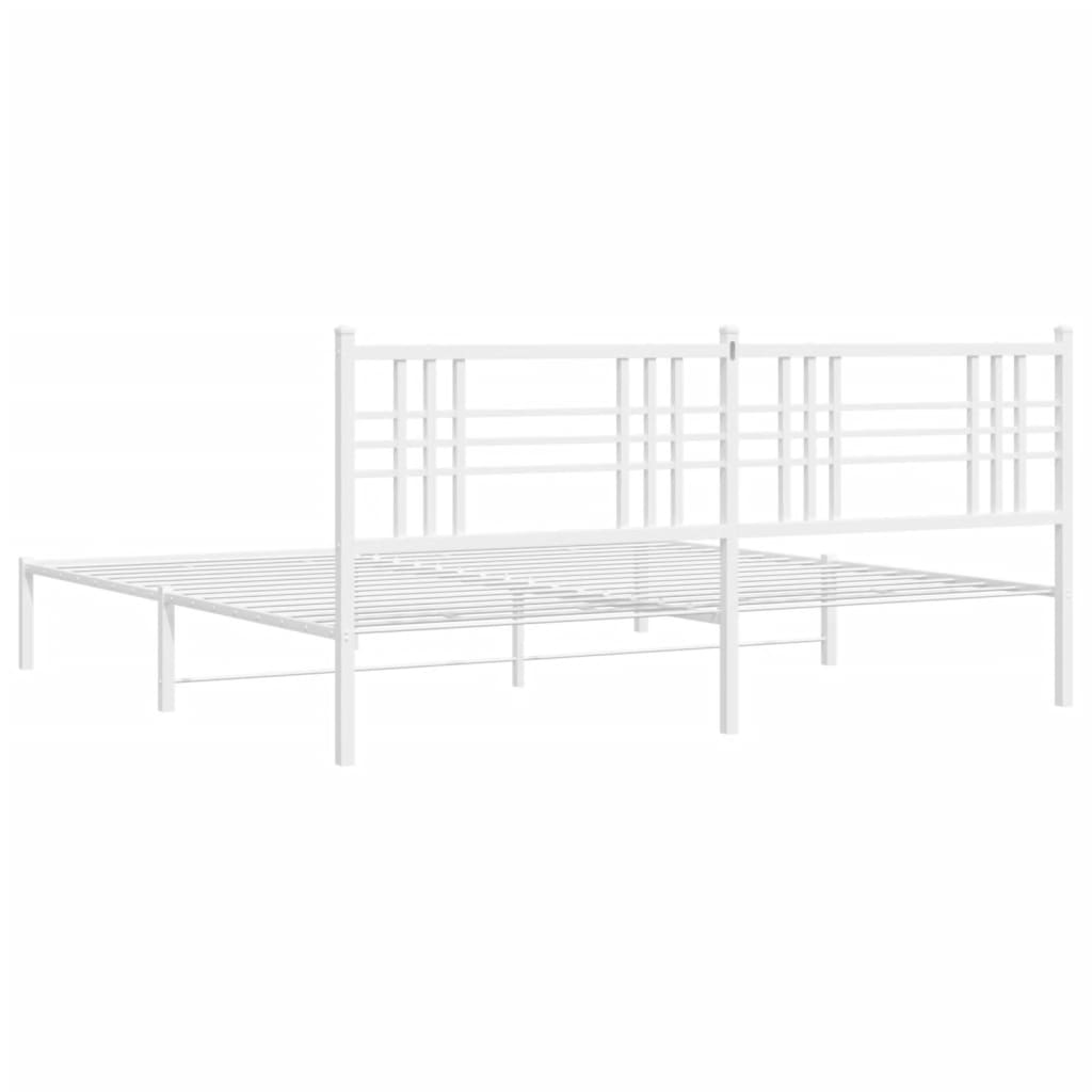 8721012373419_g_en_hd_4 vidaXL Metal Bed Frame without Mattress with Headboard White 183x203 cm King - Image 6