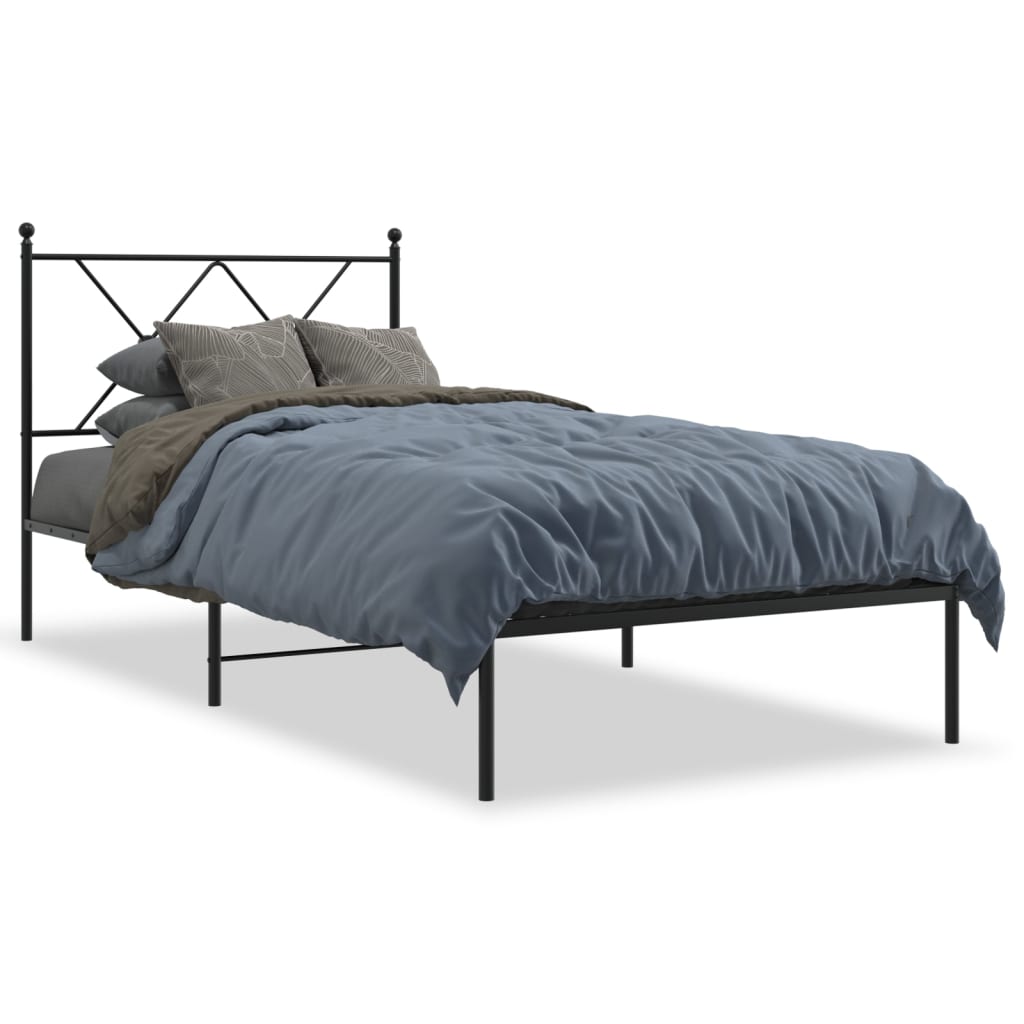 8721012373785_a_en_hd_1 vidaXL Metal Bed Frame without Mattress with Headboard Black 90x190 cm - Image 2