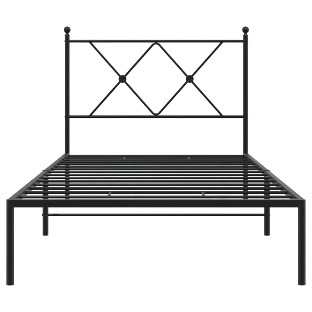 8721012373785_g_en_hd_2 vidaXL Metal Bed Frame without Mattress with Headboard Black 90x190 cm - Image 4