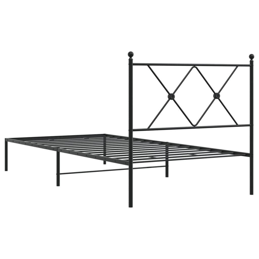 8721012373785_g_en_hd_4 vidaXL Metal Bed Frame without Mattress with Headboard Black 90x190 cm - Image 6