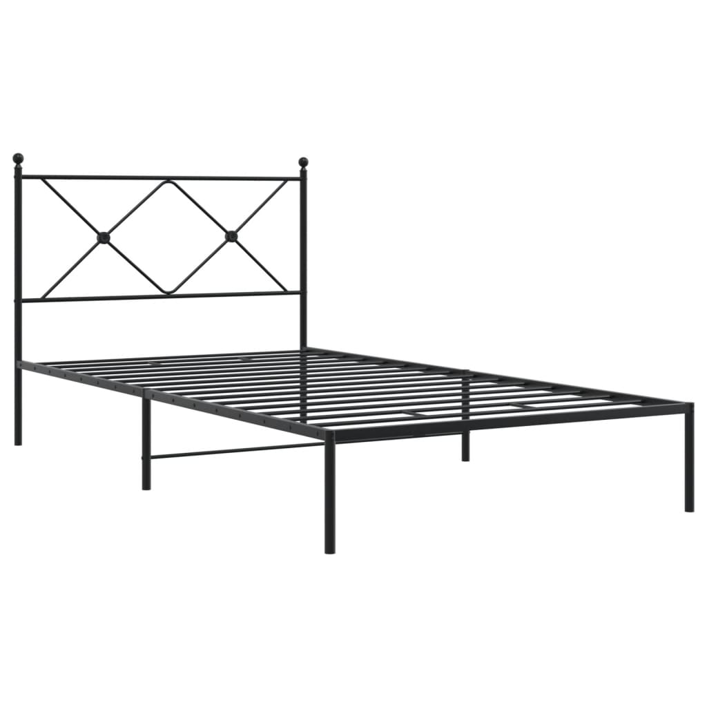 8721012373822_g_en_hd_1 vidaXL Metal Bed Frame without Mattress with Headboard Black 107x203 cm King Single - Image 3