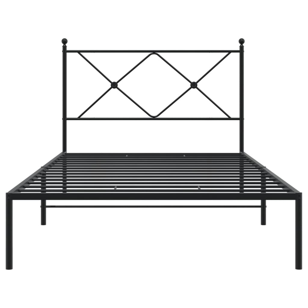 8721012373822_g_en_hd_2 vidaXL Metal Bed Frame without Mattress with Headboard Black 107x203 cm King Single - Image 4