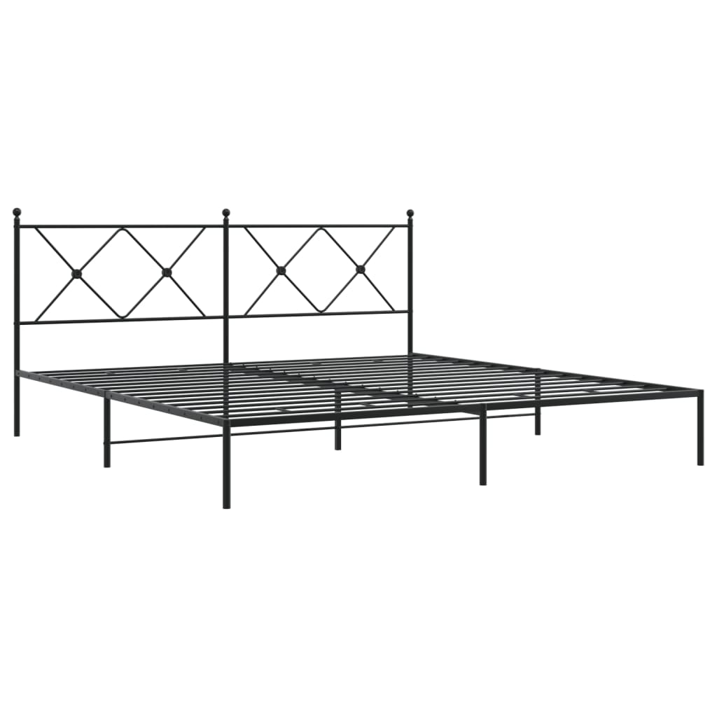 8721012373907_g_en_hd_1 vidaXL Metal Bed Frame without Mattress with Headboard Black 183x203 cm King - Image 3