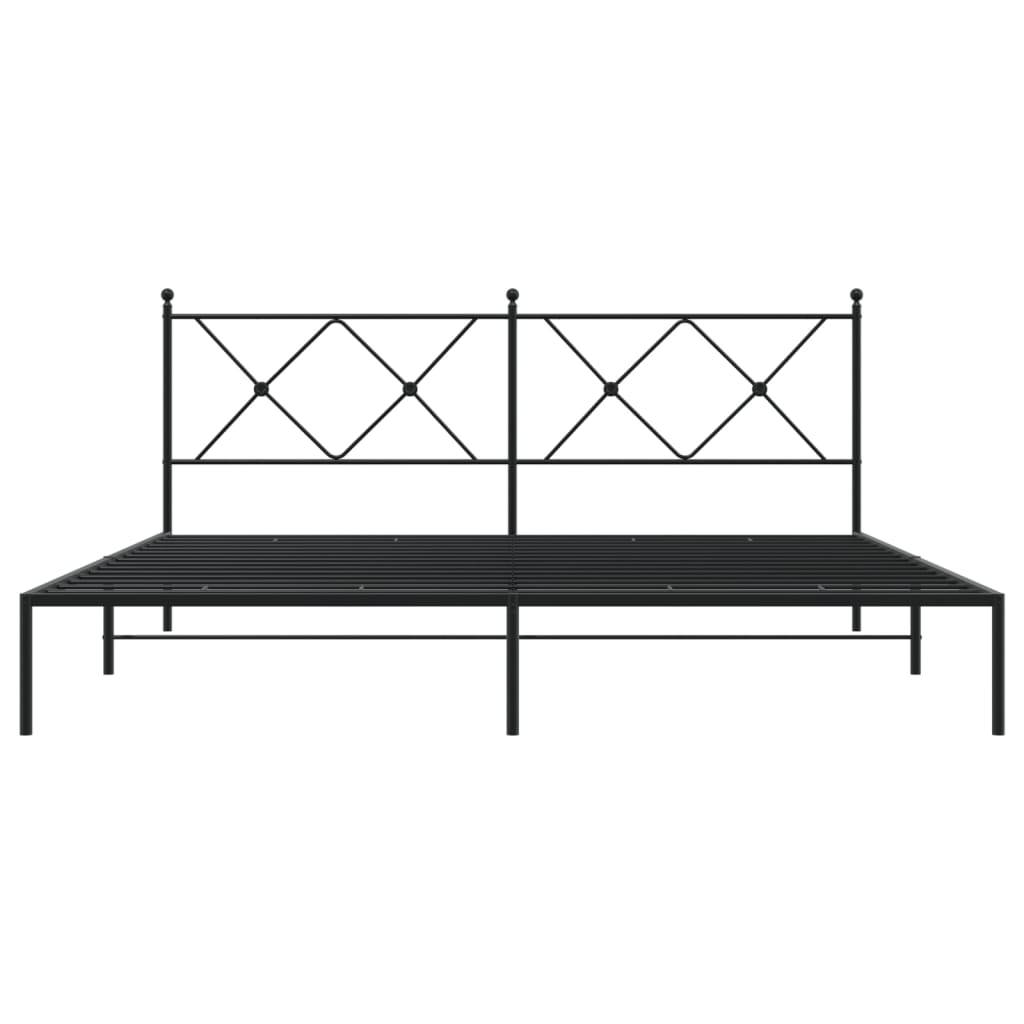 8721012373907_g_en_hd_2 vidaXL Metal Bed Frame without Mattress with Headboard Black 183x203 cm King - Image 4