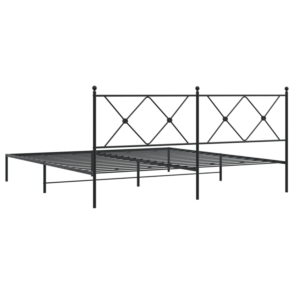 8721012373907_g_en_hd_4 vidaXL Metal Bed Frame without Mattress with Headboard Black 183x203 cm King - Image 6