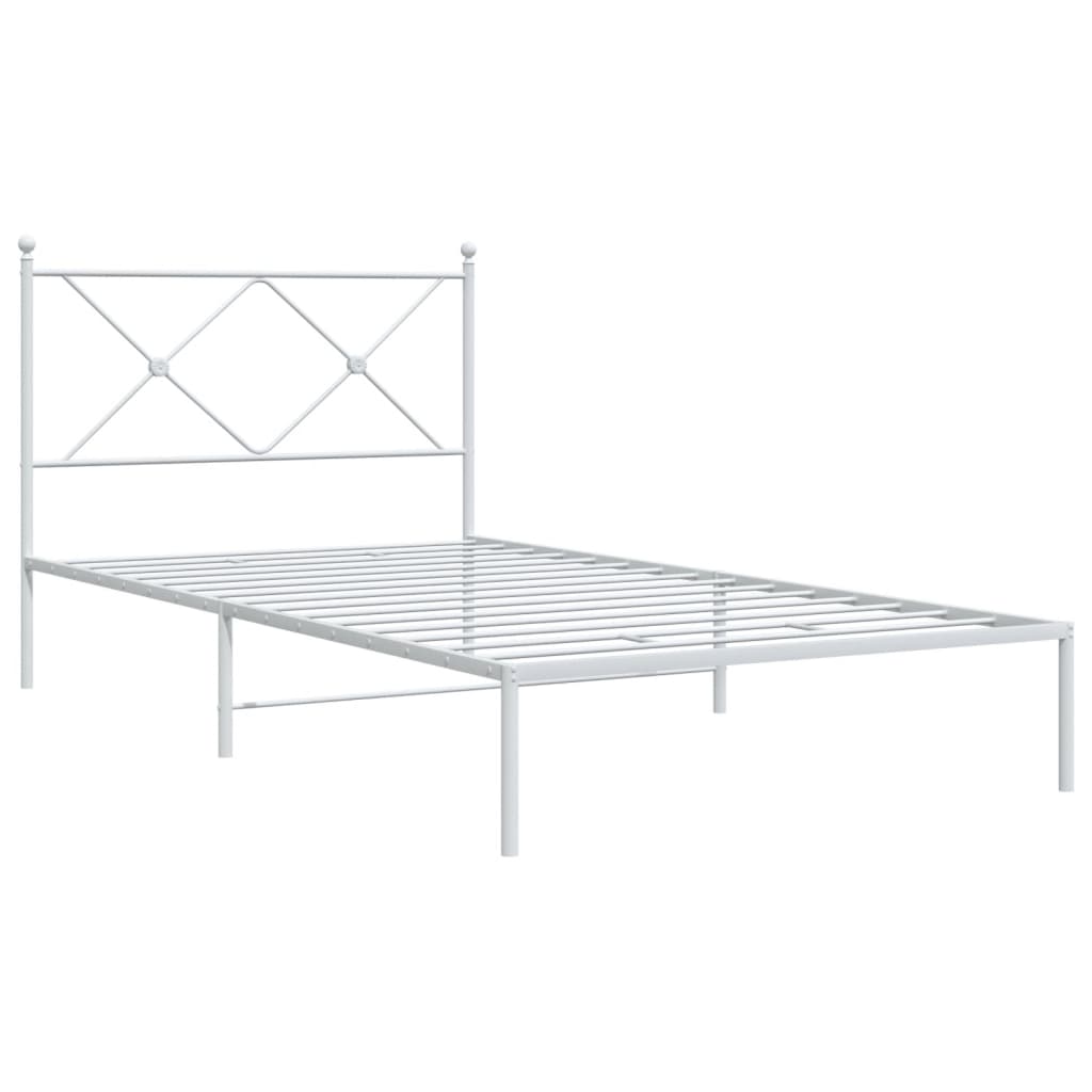 8721012374317_g_en_hd_1 vidaXL Metal Bed Frame without Mattress with Headboard White 107x203 cm King Single - Image 3
