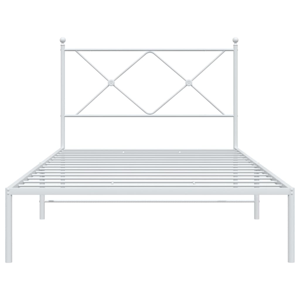 8721012374317_g_en_hd_2 vidaXL Metal Bed Frame without Mattress with Headboard White 107x203 cm King Single - Image 4