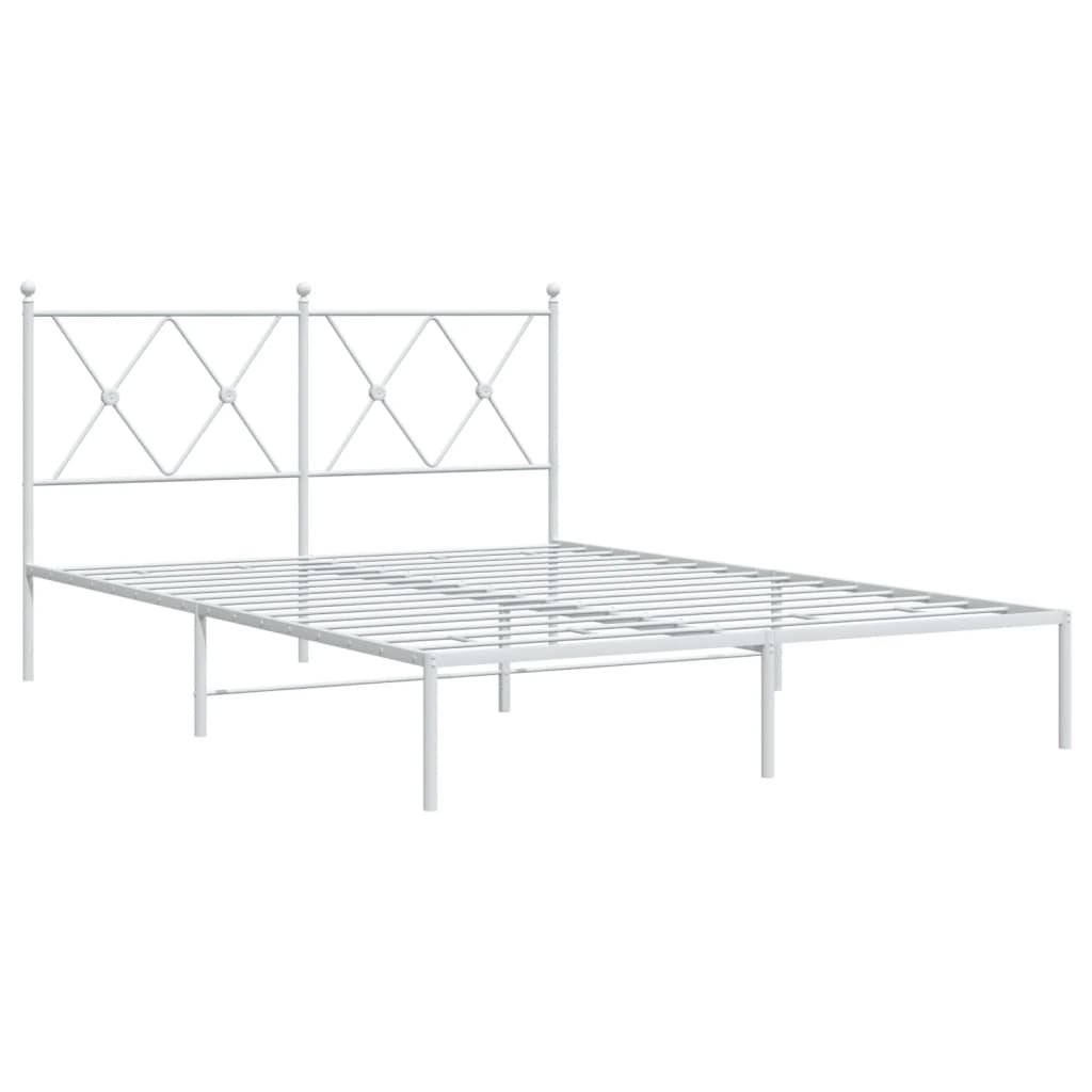 8721012374348_g_en_hd_1 vidaXL Metal Bed Frame without Mattress with Headboard White 135x190 cm - Image 3
