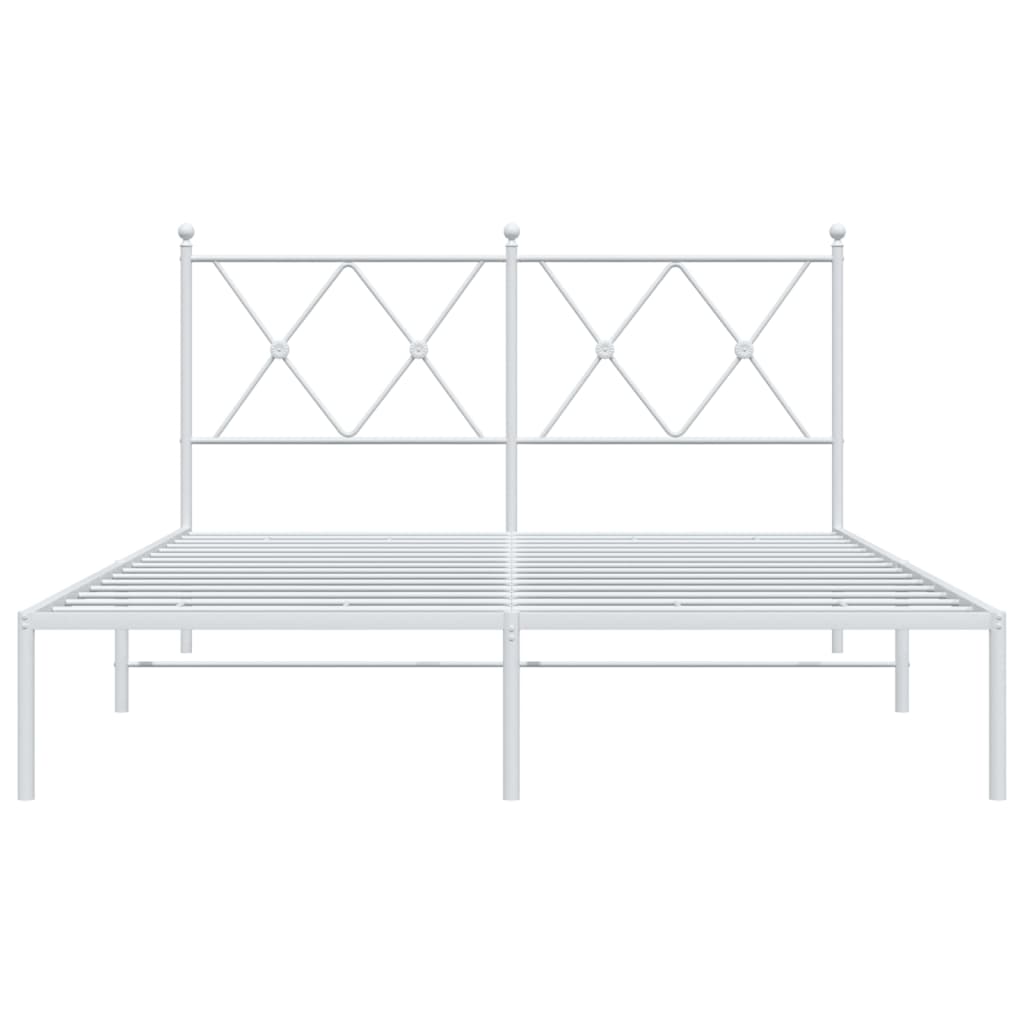 8721012374348_g_en_hd_2 vidaXL Metal Bed Frame without Mattress with Headboard White 135x190 cm - Image 4