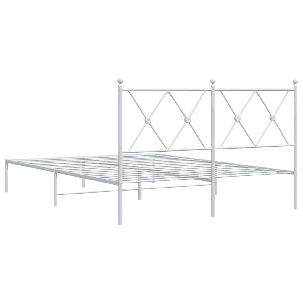 8721012374348_g_en_hd_4 vidaXL Metal Bed Frame without Mattress with Headboard White 135x190 cm - Image 6