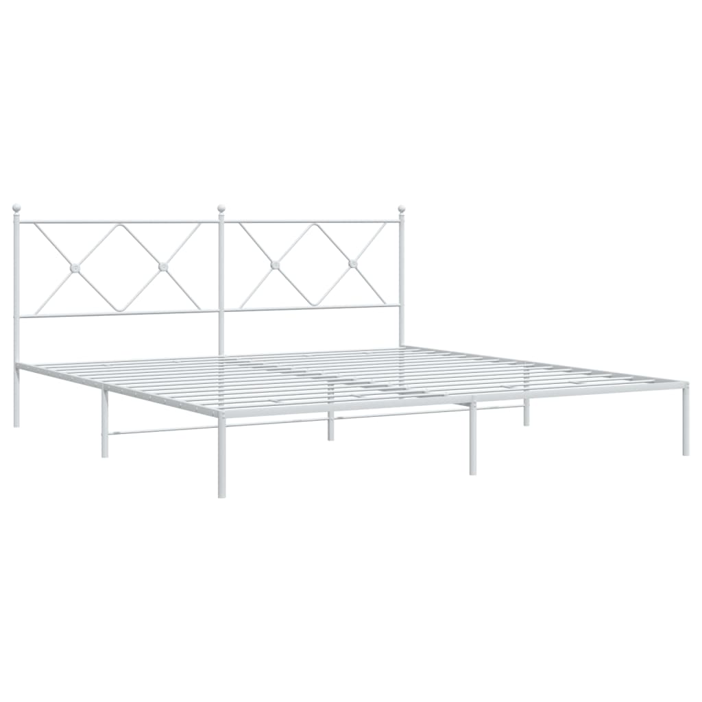8721012374393_g_en_hd_1 vidaXL Metal Bed Frame without Mattress with Headboard White 183x203 cm King - Image 3