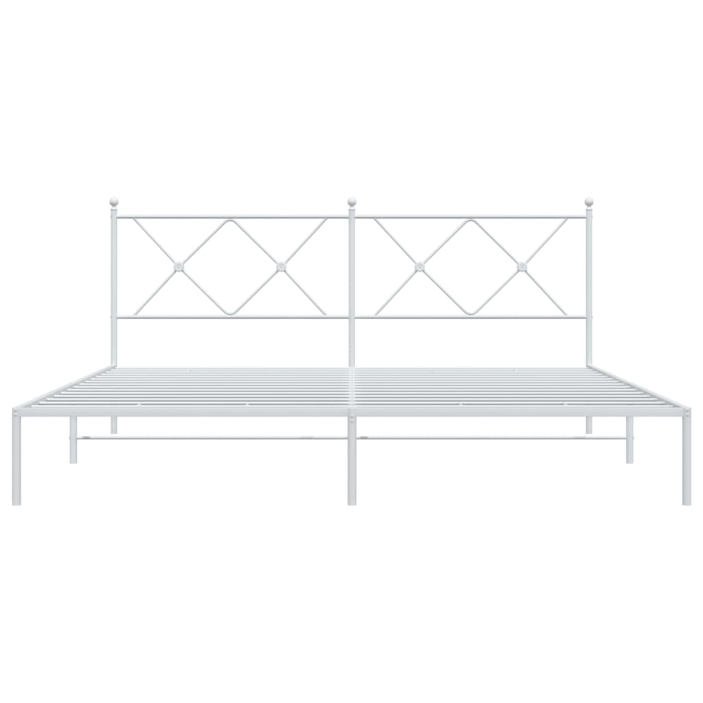 8721012374393_g_en_hd_2 vidaXL Metal Bed Frame without Mattress with Headboard White 183x203 cm King - Image 4