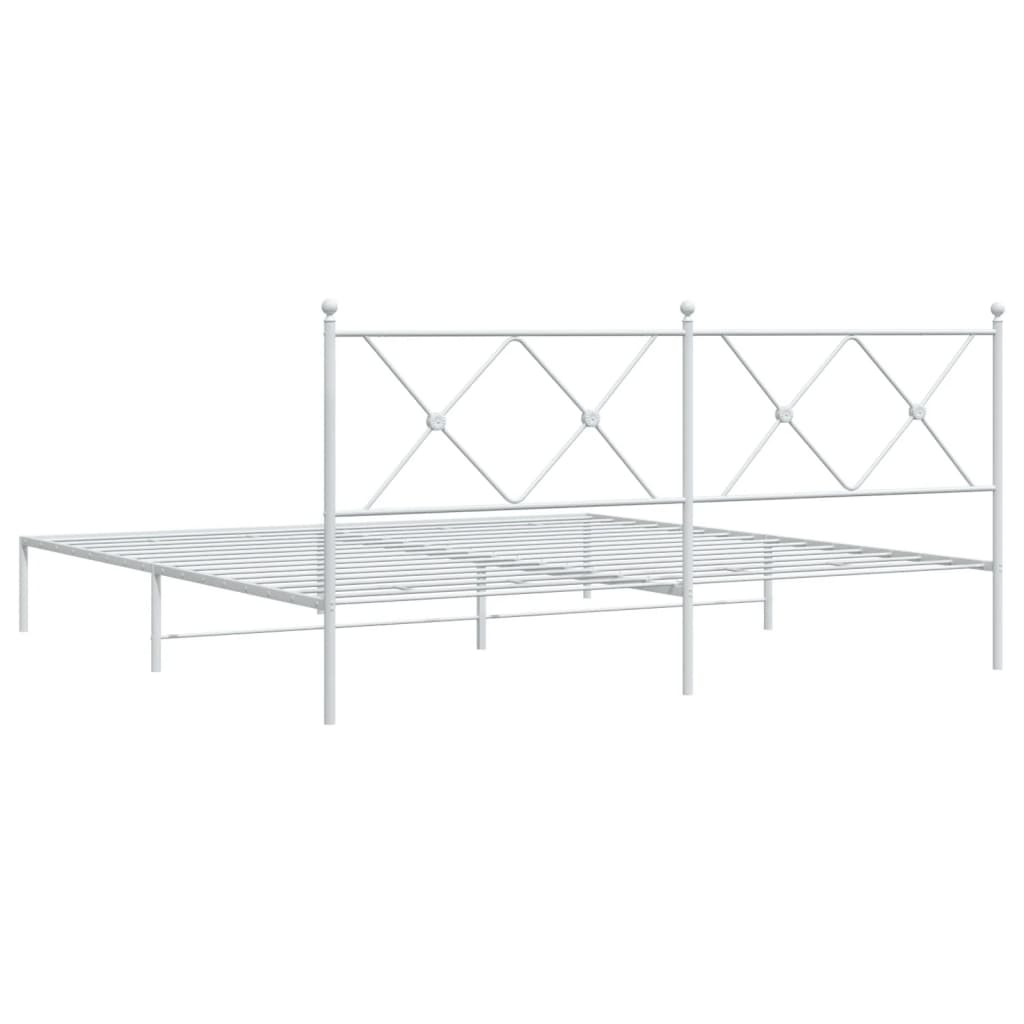 8721012374393_g_en_hd_4 vidaXL Metal Bed Frame without Mattress with Headboard White 183x203 cm King - Image 6