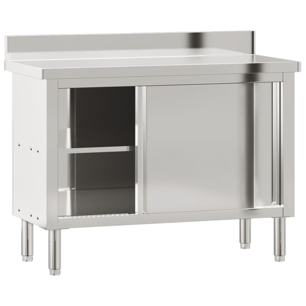 8721012375116_g_en_hd_4 vidaXL Kitchen Work Table with Sliding Doors Stainless Steel - Image 6