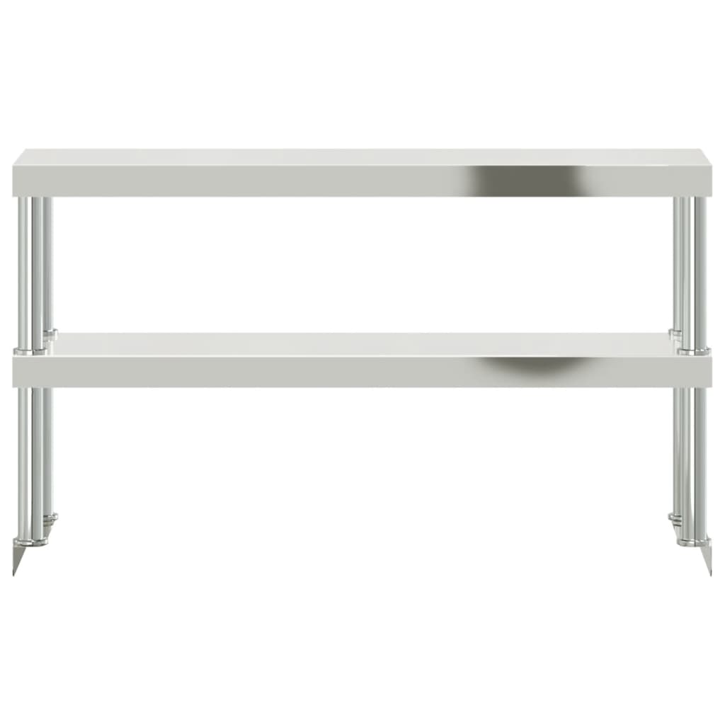 8721012375192_g_en_hd_3 vidaXL Work Table Overshelf 2-Tier 110x30x65 cm Stainless Steel - Image 5
