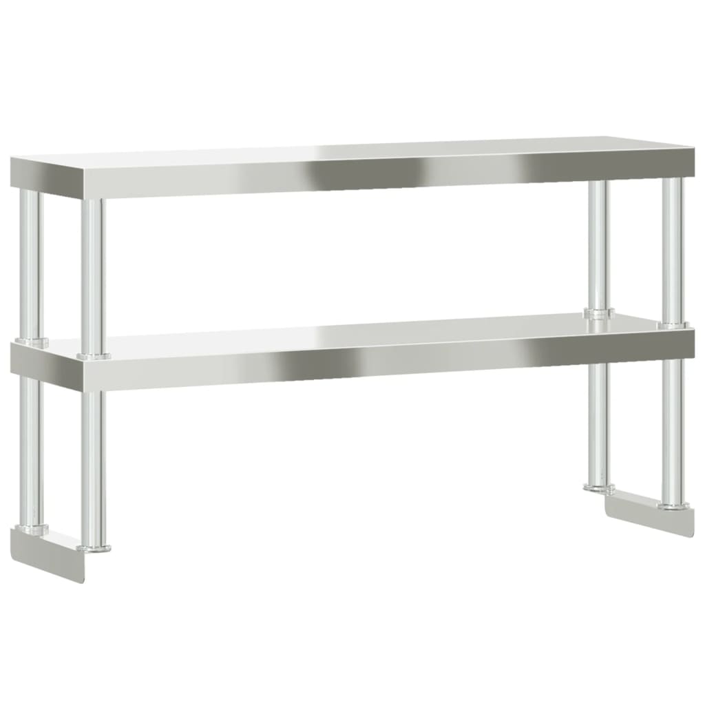 8721012375192_g_en_hd_5 vidaXL Work Table Overshelf 2-Tier 110x30x65 cm Stainless Steel - Image 7
