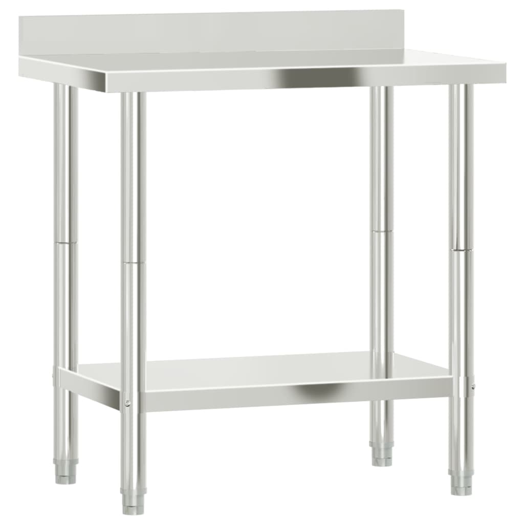 8721012375277_a_en_hd_1 vidaXL Kitchen Work Table with Backsplash 82.5x55x93 cm Stainless Steel - Image 2