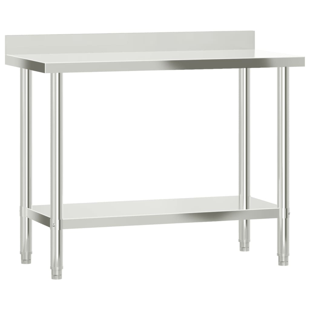 8721012375284_a_en_hd_1 vidaXL Kitchen Work Table with Backsplash 110x55x93 cm Stainless Steel - Image 2