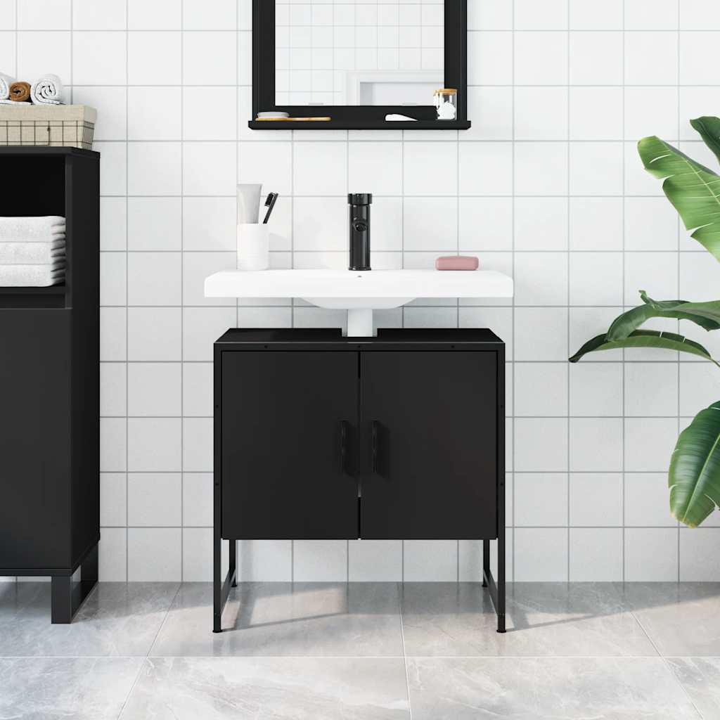 8721012377523_g_en_hd_1 vidaXL Bathroom Sink Cabinet Black 60x33x60 cm Engineered Wood - Image 3