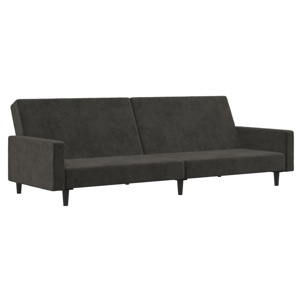 8721012378919_a_en_hd_1 vidaXL 2-Seater Sofa Bed Dark Grey Velvet - Image 2
