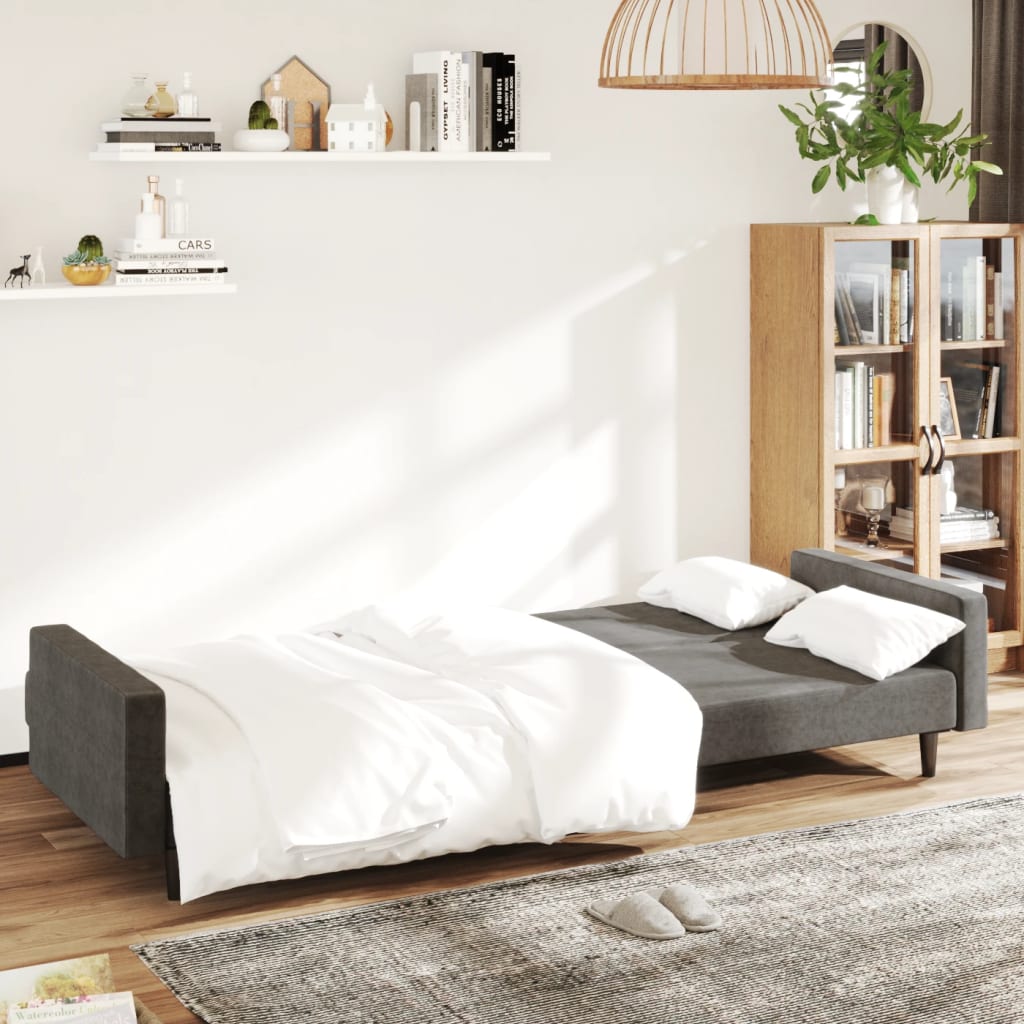 8721012378919_g_en_hd_1 vidaXL 2-Seater Sofa Bed Dark Grey Velvet - Image 3