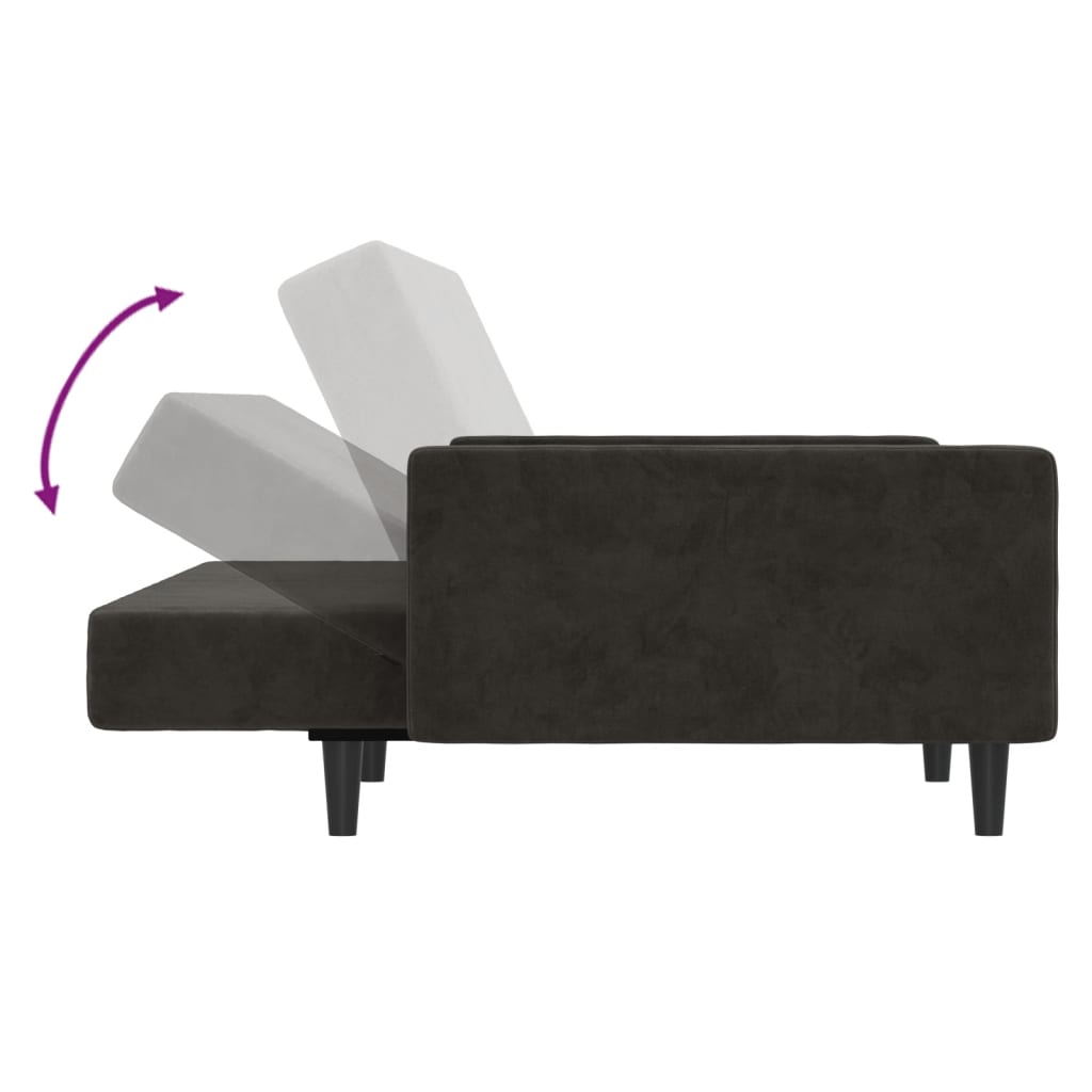 8721012378919_g_en_hd_5 vidaXL 2-Seater Sofa Bed Dark Grey Velvet - Image 7