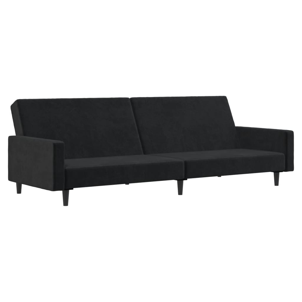 8721012378933_a_en_hd_1 vidaXL 2-Seater Sofa Bed Black Velvet - Image 2