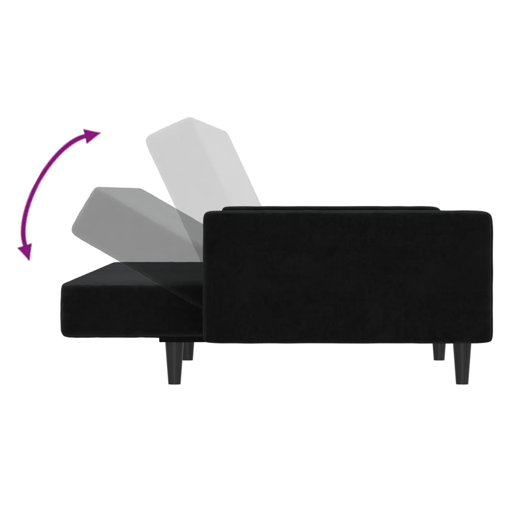 8721012378933_g_en_hd_5 vidaXL 2-Seater Sofa Bed Black Velvet - Image 7
