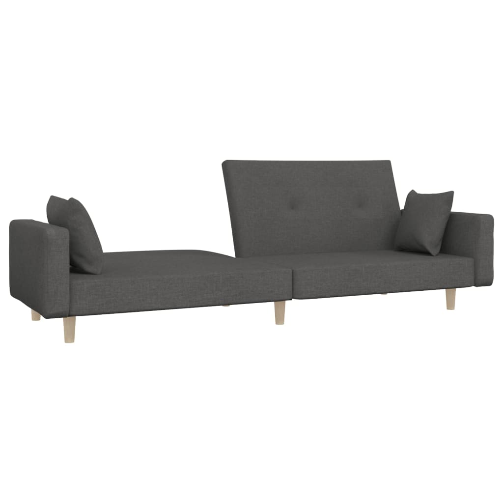 8721012378957_g_en_hd_2 vidaXL 2-Seater Sofa Bed with Two Pillows Dark Grey Fabric - Image 4