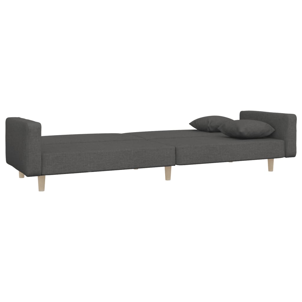 8721012378957_g_en_hd_4 vidaXL 2-Seater Sofa Bed with Two Pillows Dark Grey Fabric - Image 6