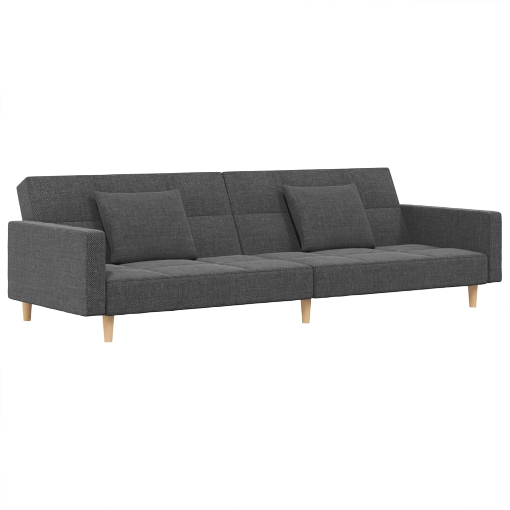 8721012379527_a_en_hd_1 vidaXL 2-Seater Sofa Bed with Two Pillows Light Grey Fabric - Image 2