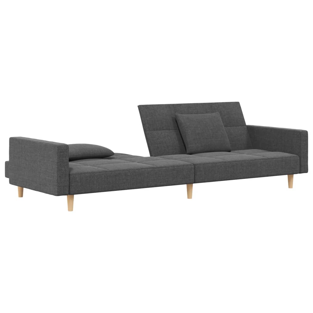 8721012379527_g_en_hd_2 vidaXL 2-Seater Sofa Bed with Two Pillows Light Grey Fabric - Image 4