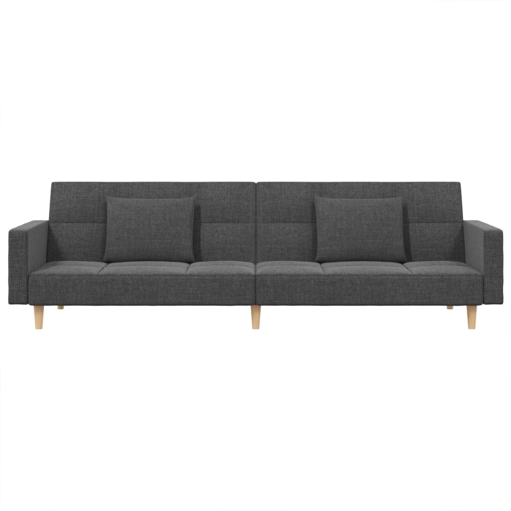 8721012379527_g_en_hd_3 vidaXL 2-Seater Sofa Bed with Two Pillows Light Grey Fabric - Image 5