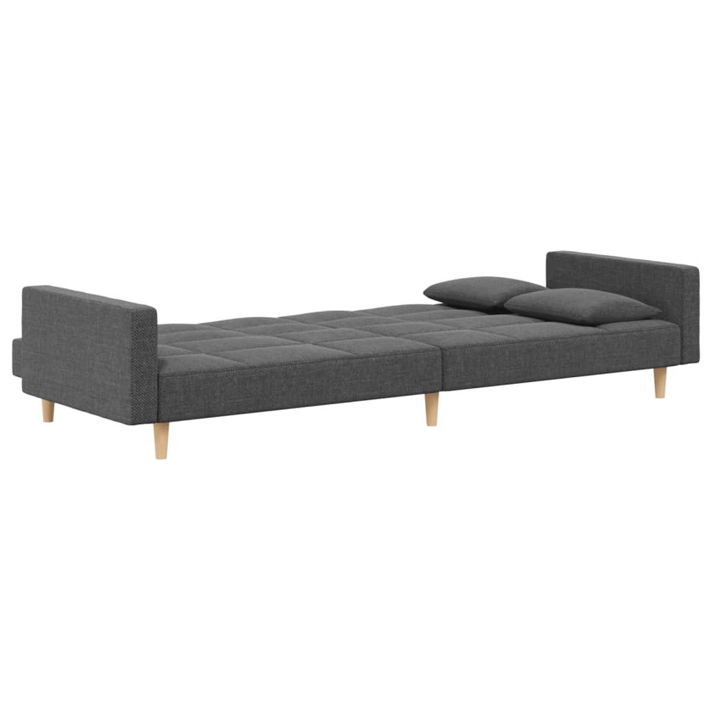 8721012379527_g_en_hd_4 vidaXL 2-Seater Sofa Bed with Two Pillows Light Grey Fabric - Image 6