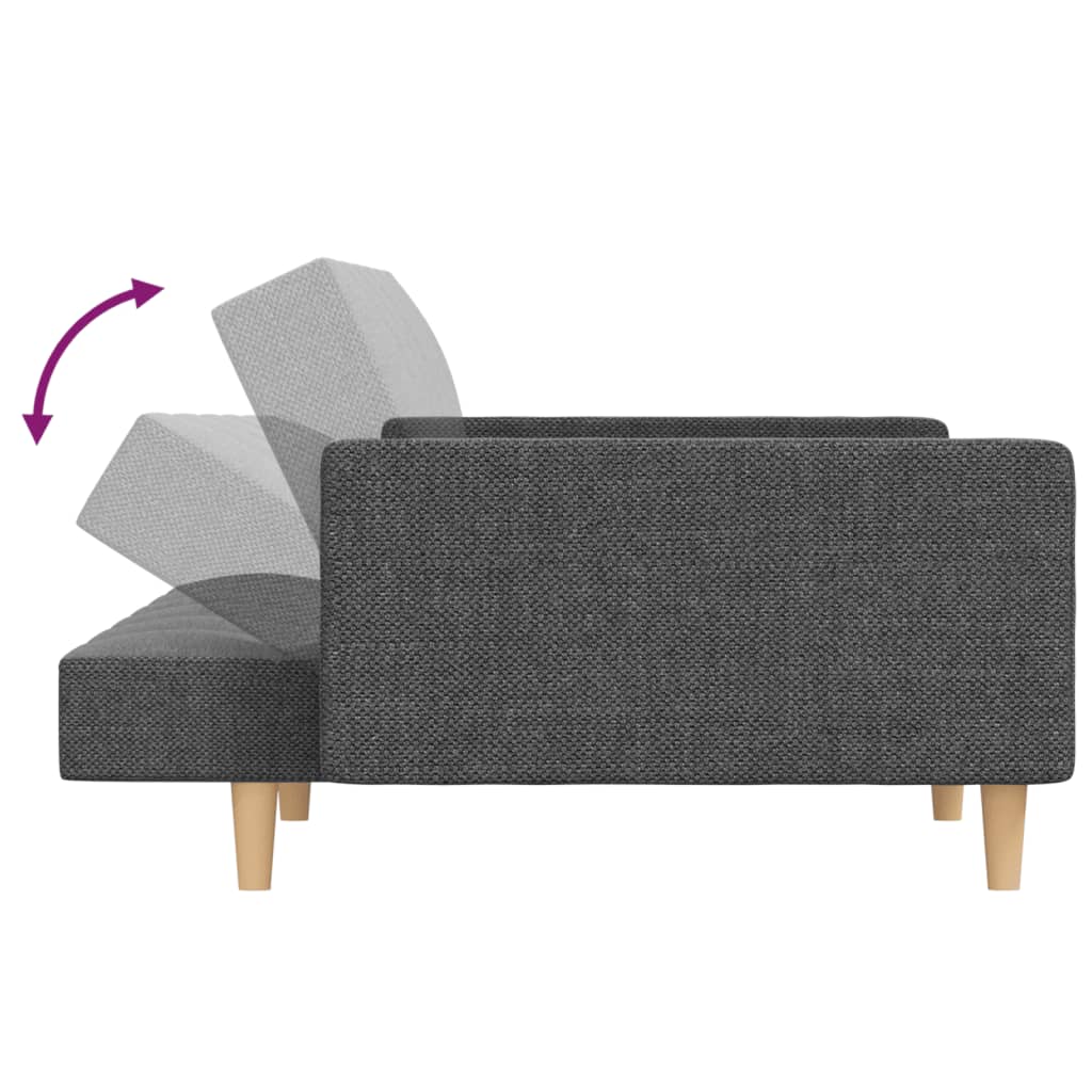 8721012379527_g_en_hd_5 vidaXL 2-Seater Sofa Bed with Two Pillows Light Grey Fabric - Image 7